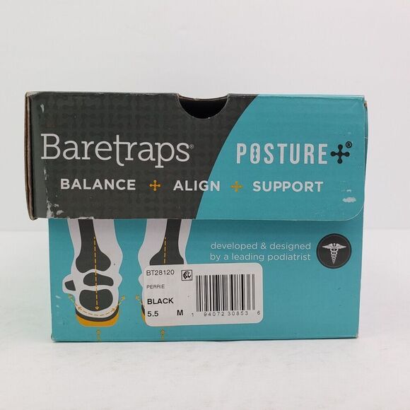 Baretraps Posture+ Perrie Womens Sz 5.5 Black Slip On Formal Ballet Flats Shoes - Picture 16 of 16